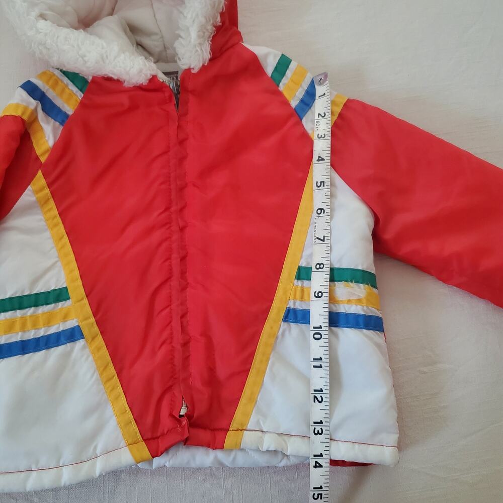 Vintage Montgomery Ward Colorful Hooded Coat 3t - Picture 6 of 8